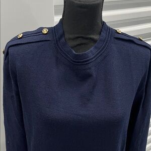 Navy Blue Button-Detail on shoulder vintage St. John collection, medium